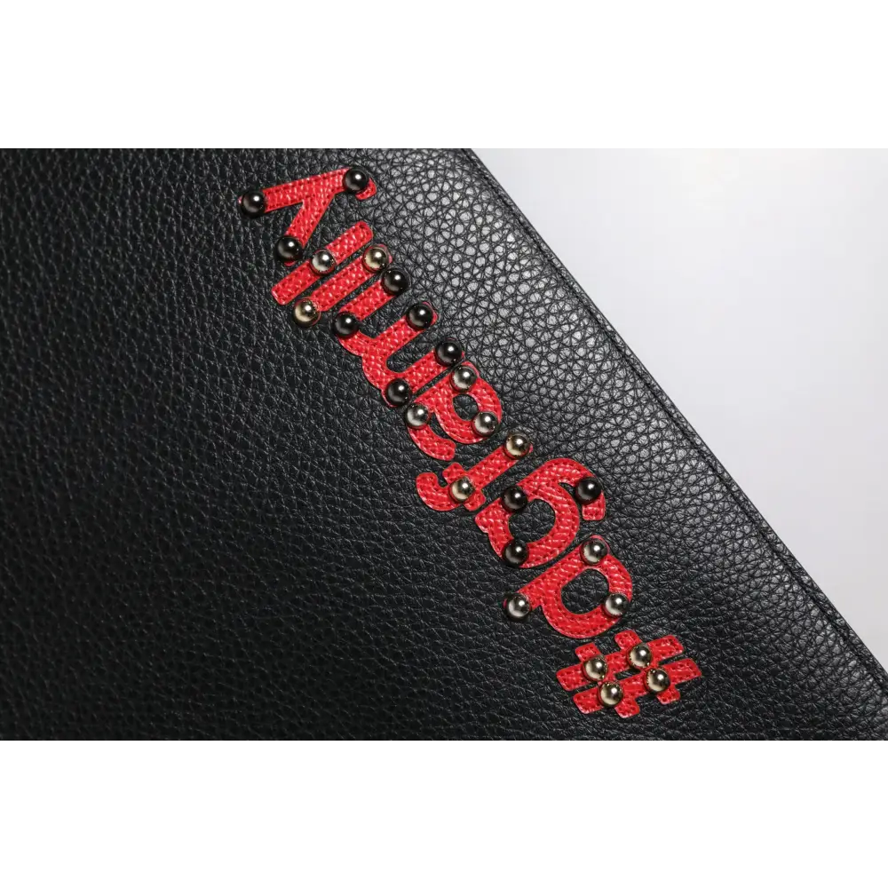 Dolce & Gabbana Schwarze #DGFamily verschönerte Leder Clutch Tasche