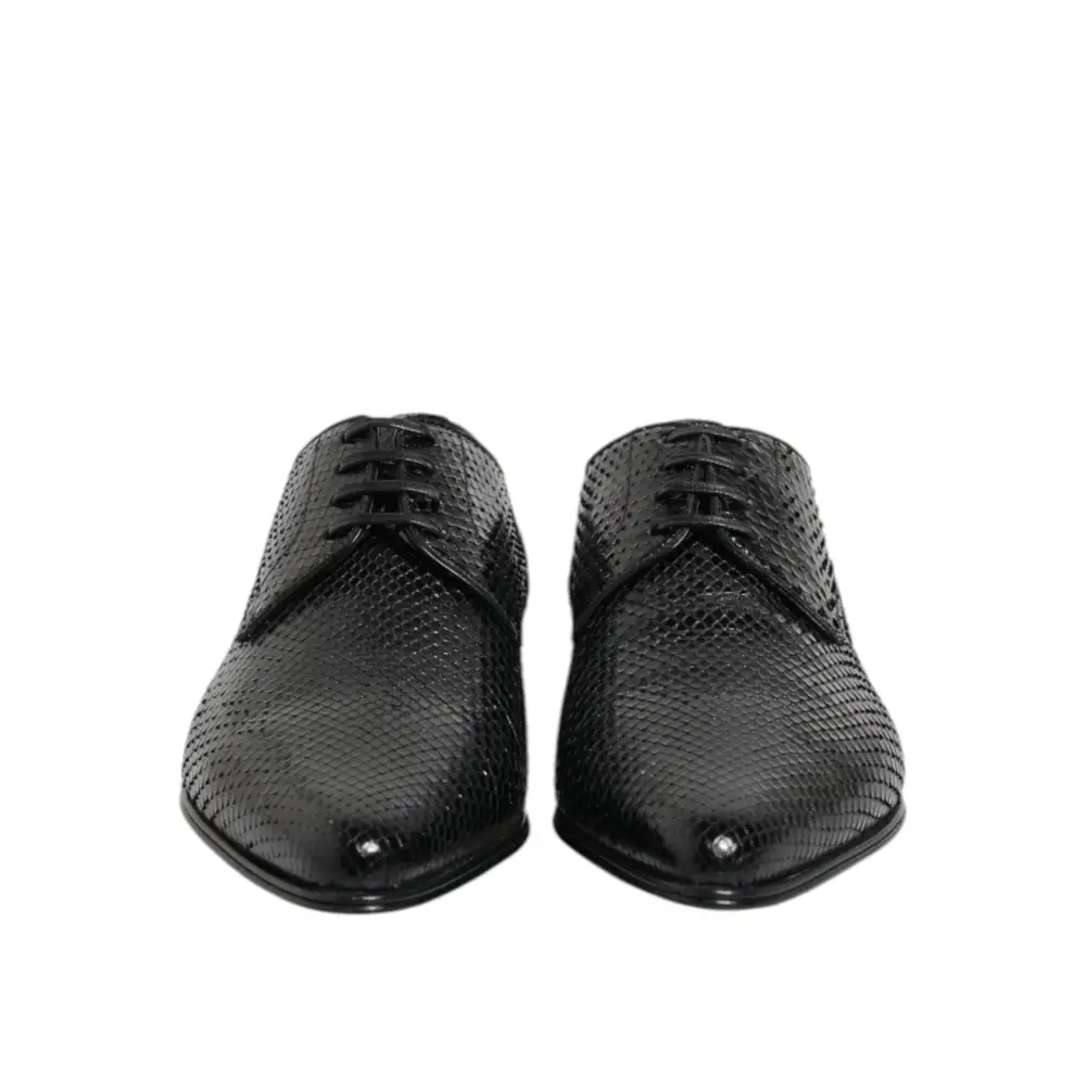 Dolce & Gabbana Schwarze Exotische Leder Schnürschuhe Derby