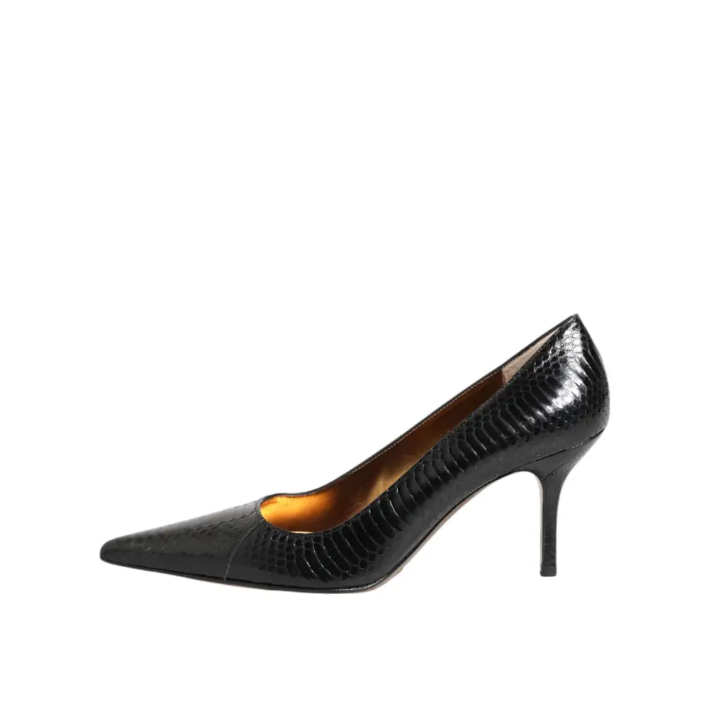 Dolce & Gabbana Schwarze Exotische Leder Stiletto Pumps Schuhe - EU36.5/US6