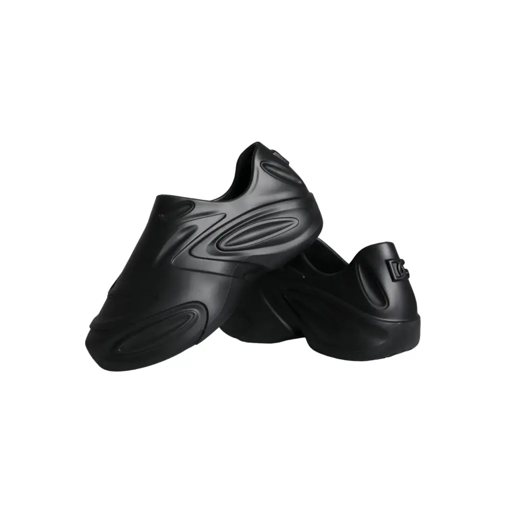 Dolce & Gabbana Schwarze Foiled Rubber Toy Low Top Sneakers Schuhe - EU44/US11