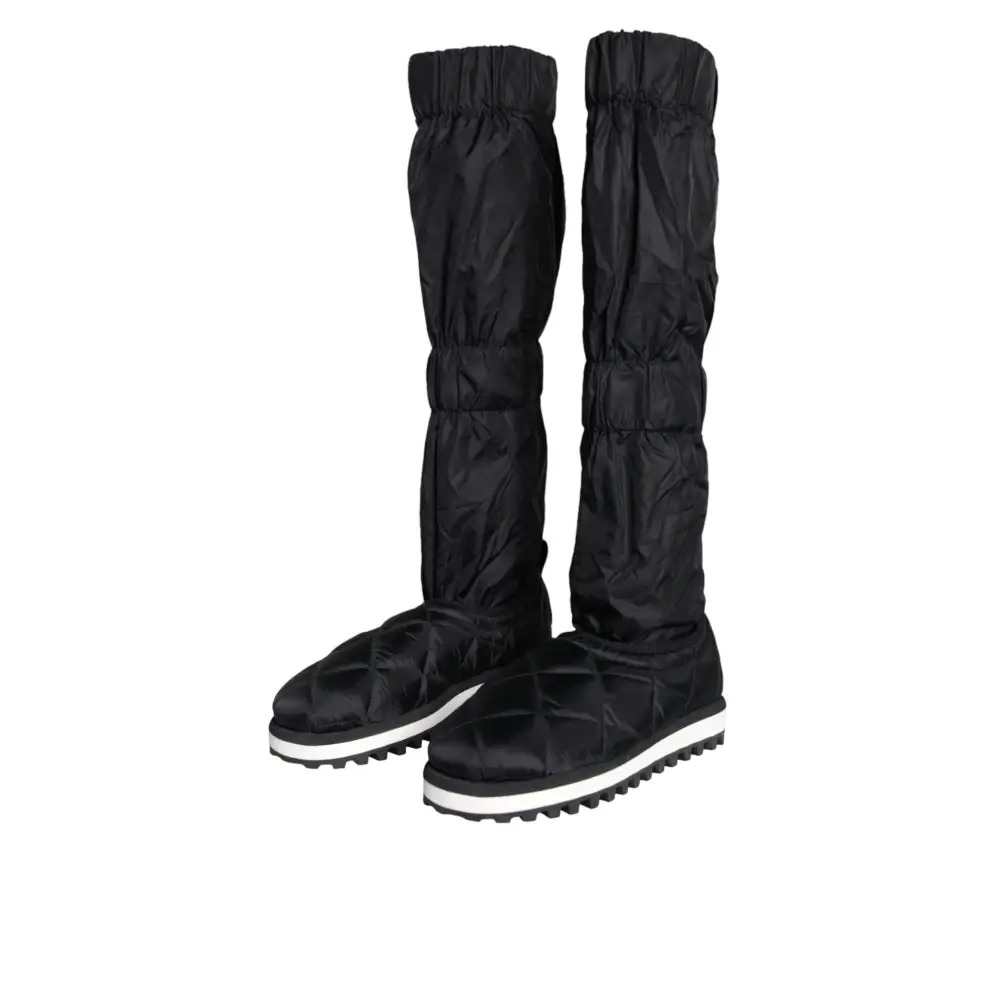 Dolce & Gabbana Schwarze gesteppte High Top Stiefel Sneakers Schuhe - EU44/US11