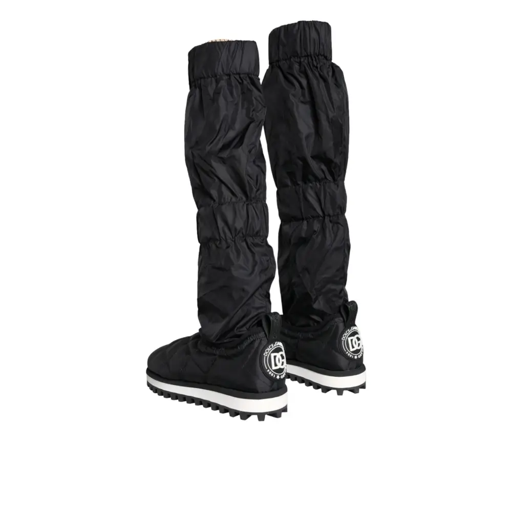 Dolce & Gabbana Schwarze gesteppte High Top Stiefel Sneakers Schuhe - EU44/US11