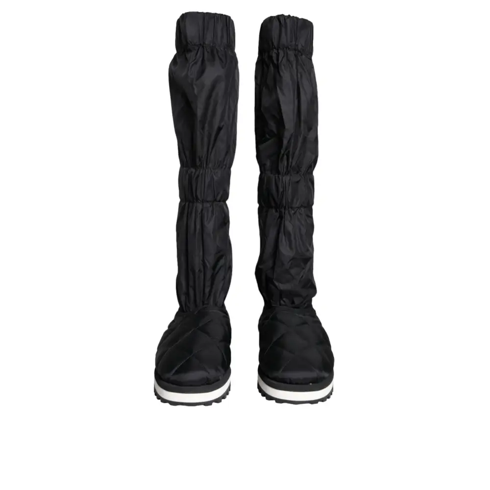 Dolce & Gabbana Schwarze gesteppte High Top Stiefel Sneakers Schuhe - EU44/US11