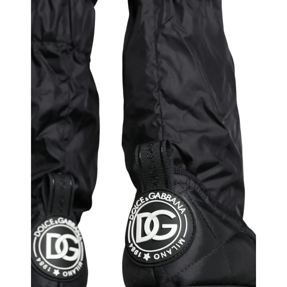 Dolce & Gabbana Schwarze gesteppte High Top Stiefel Sneakers Schuhe - EU44/US11