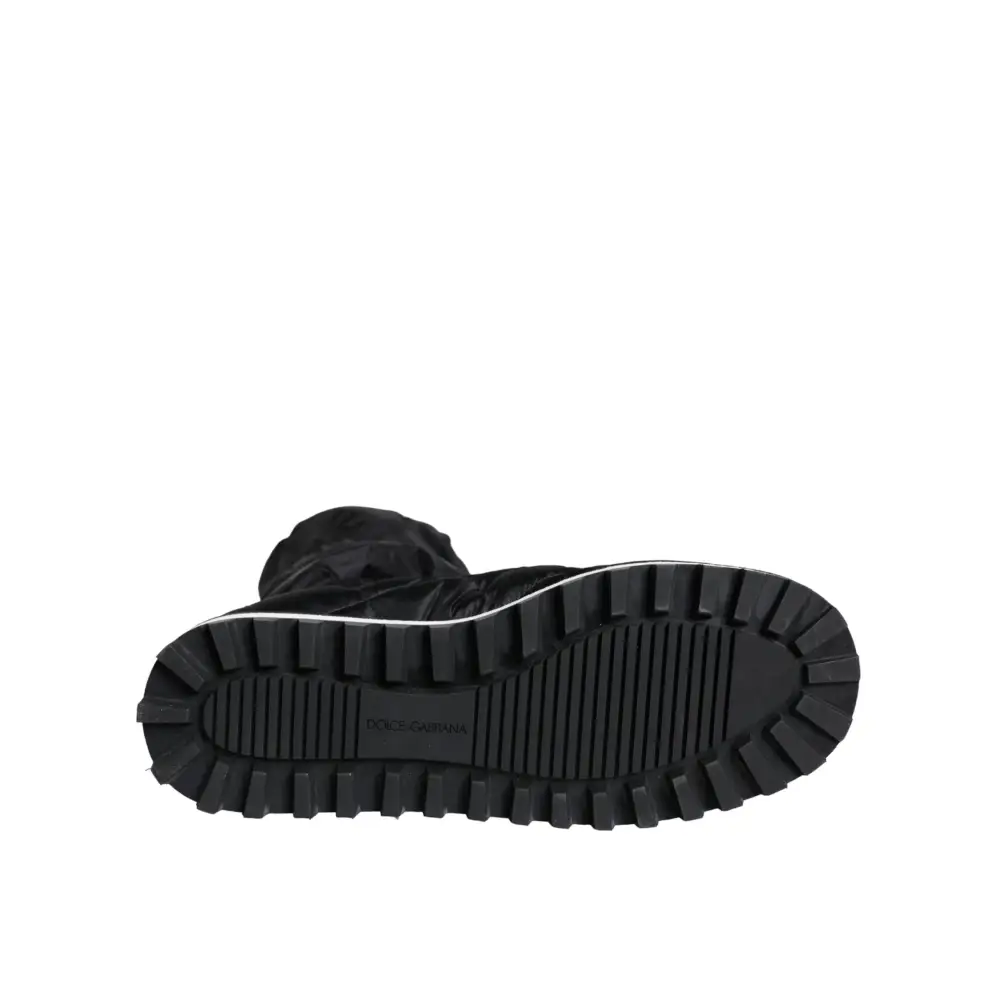 Dolce & Gabbana Schwarze gesteppte High Top Stiefel Sneakers Schuhe - EU44/US11