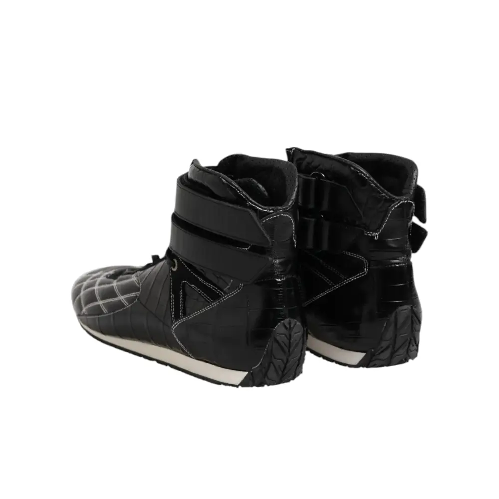 Dolce & Gabbana Schwarze gesteppte Leder Schnürschuhe - EU44/US11