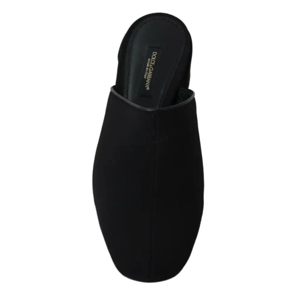 Dolce & Gabbana Schwarze Grosgrain-Sandalen Sandalen Frauen Schuhe