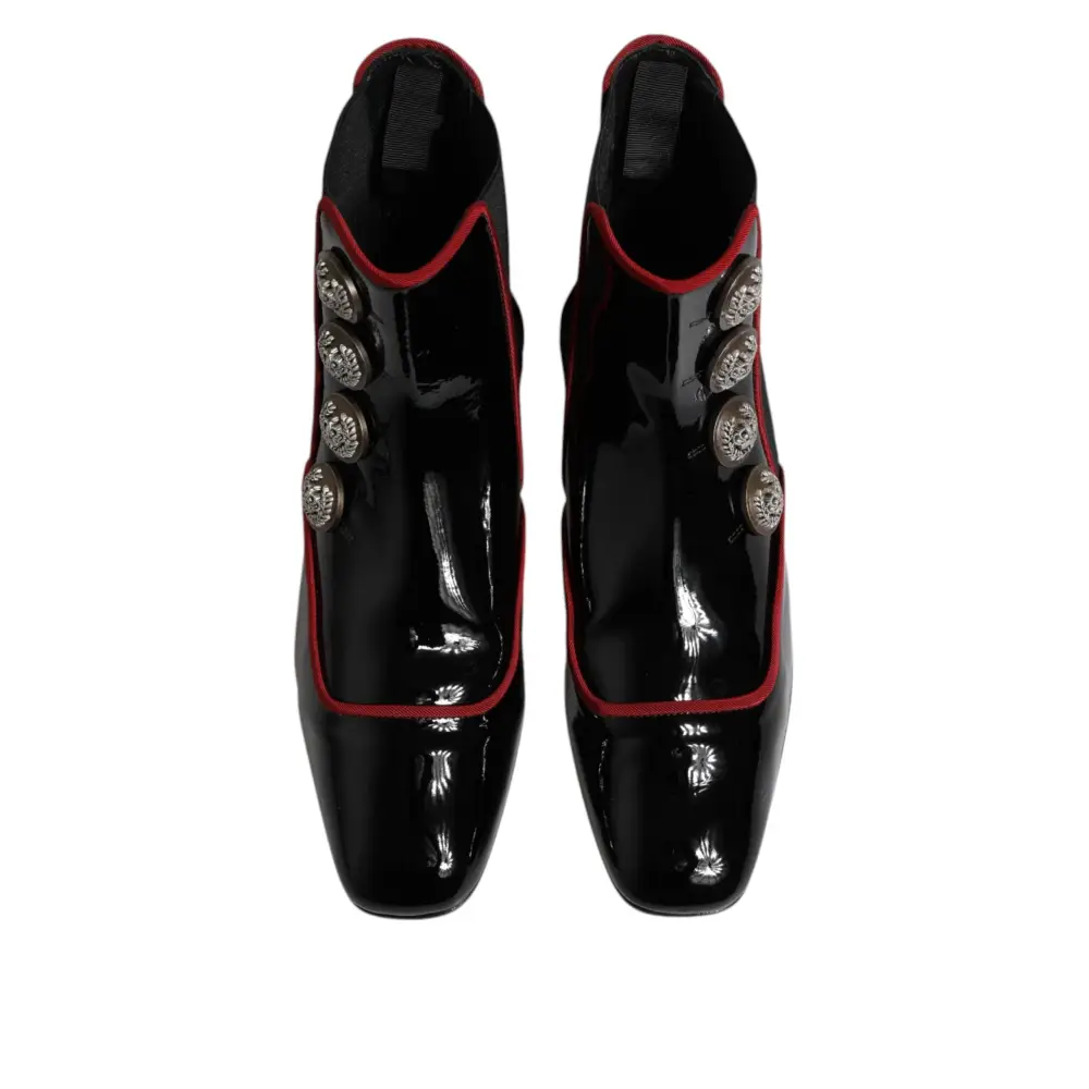 Dolce & Gabbana Schwarze Jackie geknöpfte Chelsea Boots Schuhe