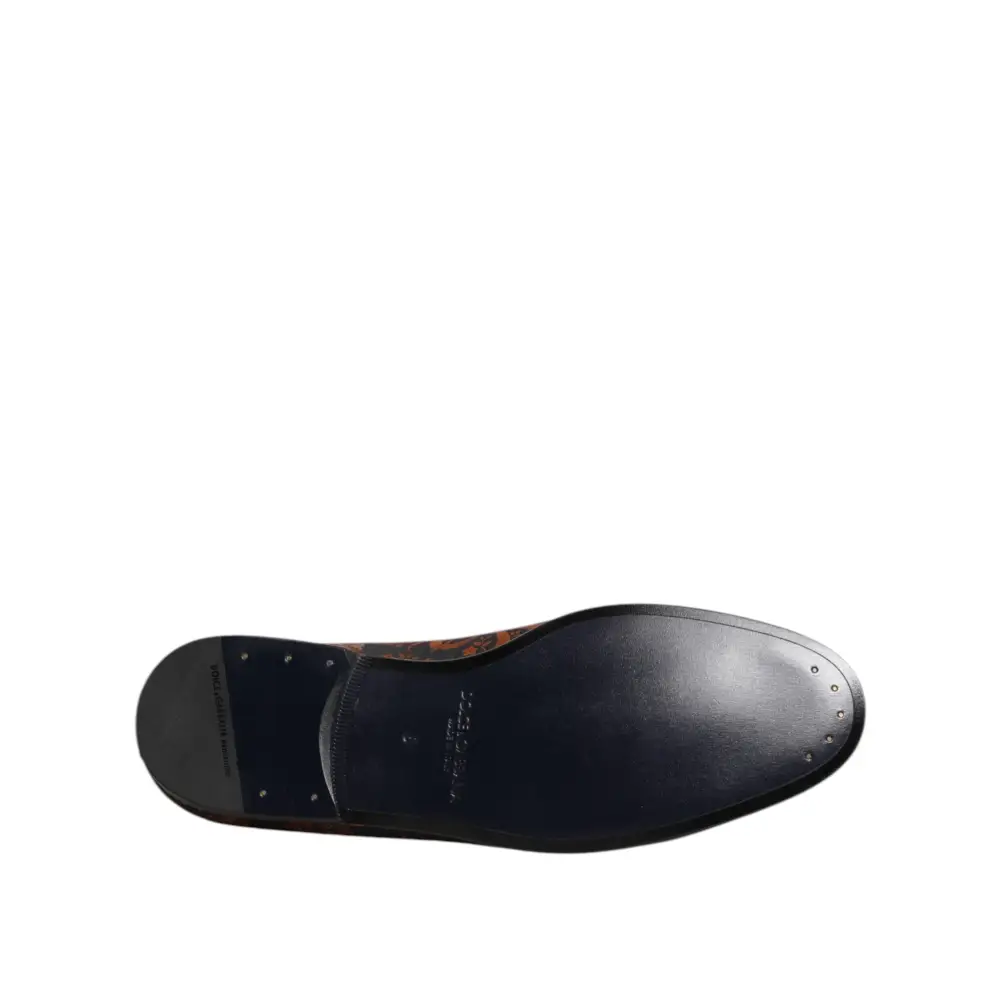 Dolce & Gabbana Schwarze Jacquard Polyester Slipper Schuhe - EU42/US9