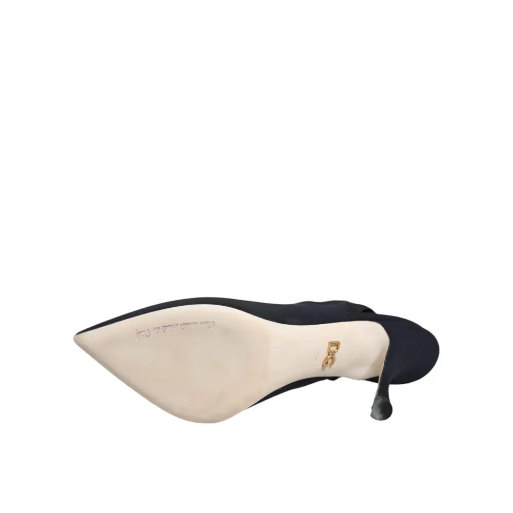 Dolce & Gabbana Schwarze Jersey Stretch Heels Slingback Schuhe - EU36.5/US6
