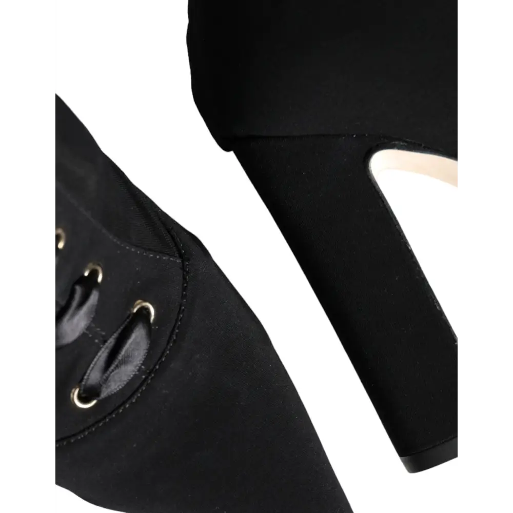 Dolce & Gabbana Schwarze Jersey-Stretch-Stiefeletten Schuhe - EU35.5/US5