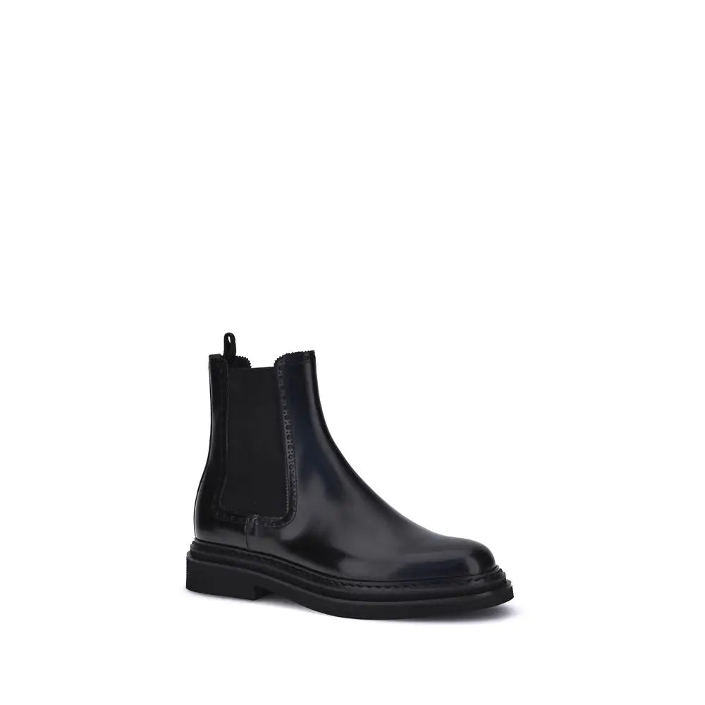 Dolce & Gabbana Schwarze Kalbshaut Bos Taurus Chelsea-Stiefel