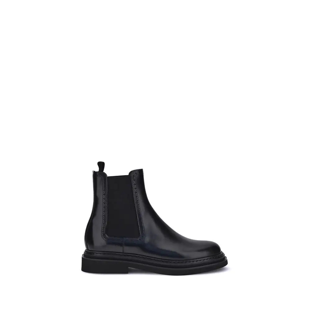 Dolce & Gabbana Schwarze Kalbshaut Bos Taurus Chelsea-Stiefel