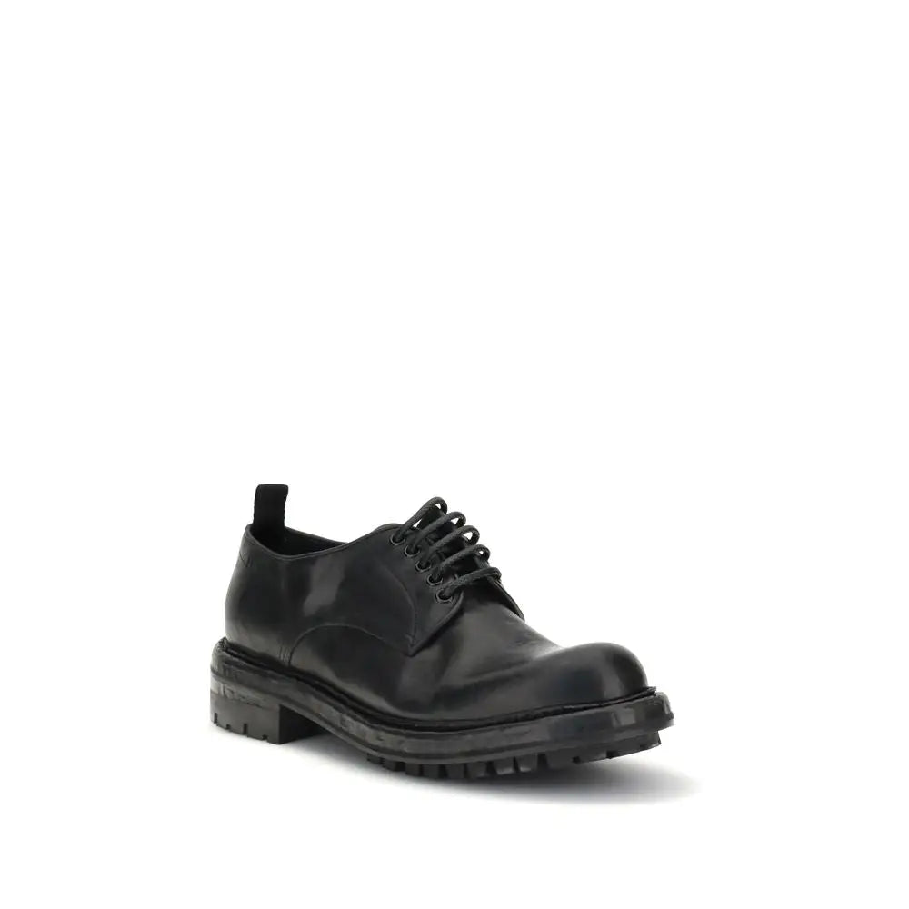 Dolce & Gabbana Schwarze Kalbshaut Bos Taurus Oxford- und Derby-Schuhe