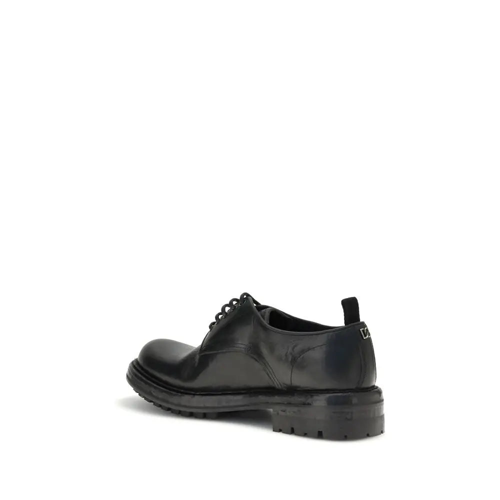 Dolce & Gabbana Schwarze Kalbshaut Bos Taurus Oxford- und Derby-Schuhe