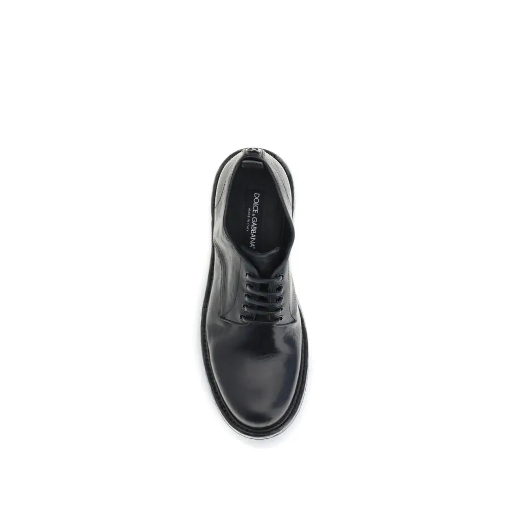 Dolce & Gabbana Schwarze Kalbshaut Bos Taurus Oxford- und Derby-Schuhe