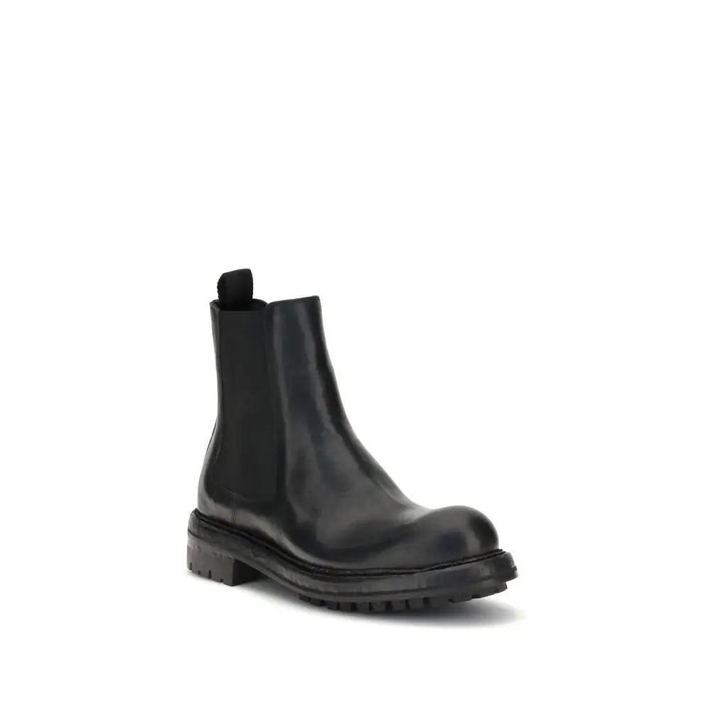 Dolce & Gabbana Schwarze Kalbshaut-Stiefeletten im Chelsea-Stil aus Bos Taurus-Leder