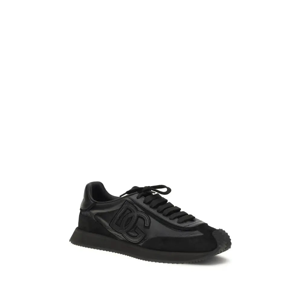 Dolce & Gabbana Schwarze Kalbsleder Bos Taurus Athletic Sneaker
