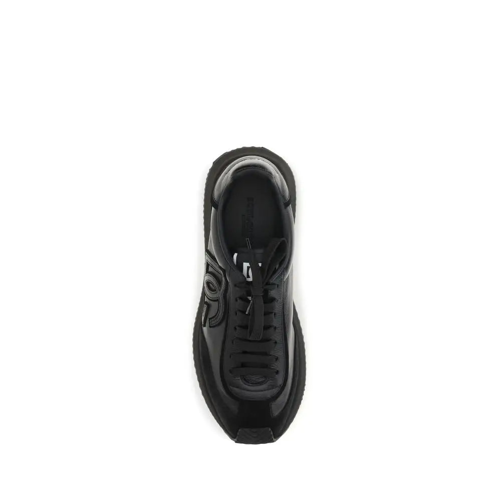 Dolce & Gabbana Schwarze Kalbsleder Bos Taurus Athletic Sneaker