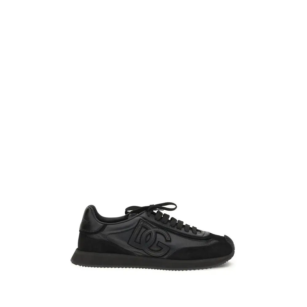 Dolce & Gabbana Schwarze Kalbsleder Bos Taurus Athletic Sneaker