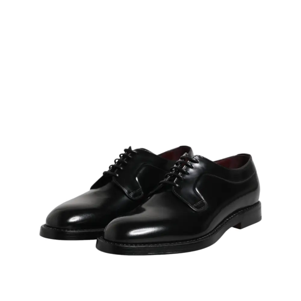 Dolce & Gabbana Schwarze Kalbsleder Schnürschuhe Dress Derby