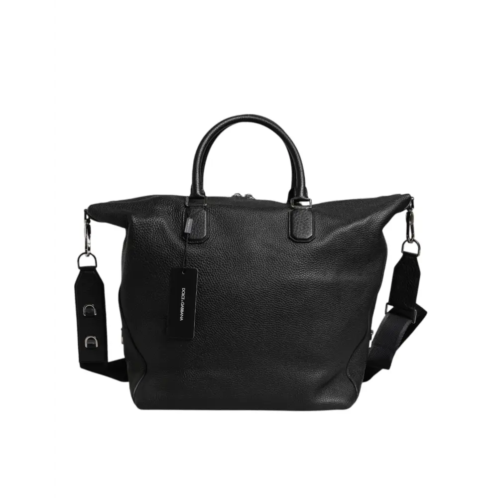 Dolce & Gabbana Schwarze Kalbslederhandtasche Duffle Bag