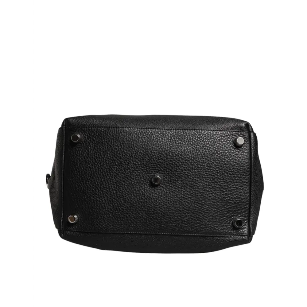 Dolce & Gabbana Schwarze Kalbslederhandtasche Duffle Bag
