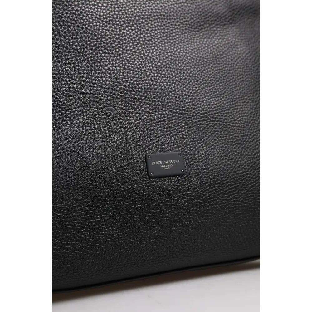 Dolce & Gabbana Schwarze Kalbslederhandtasche Duffle Bag