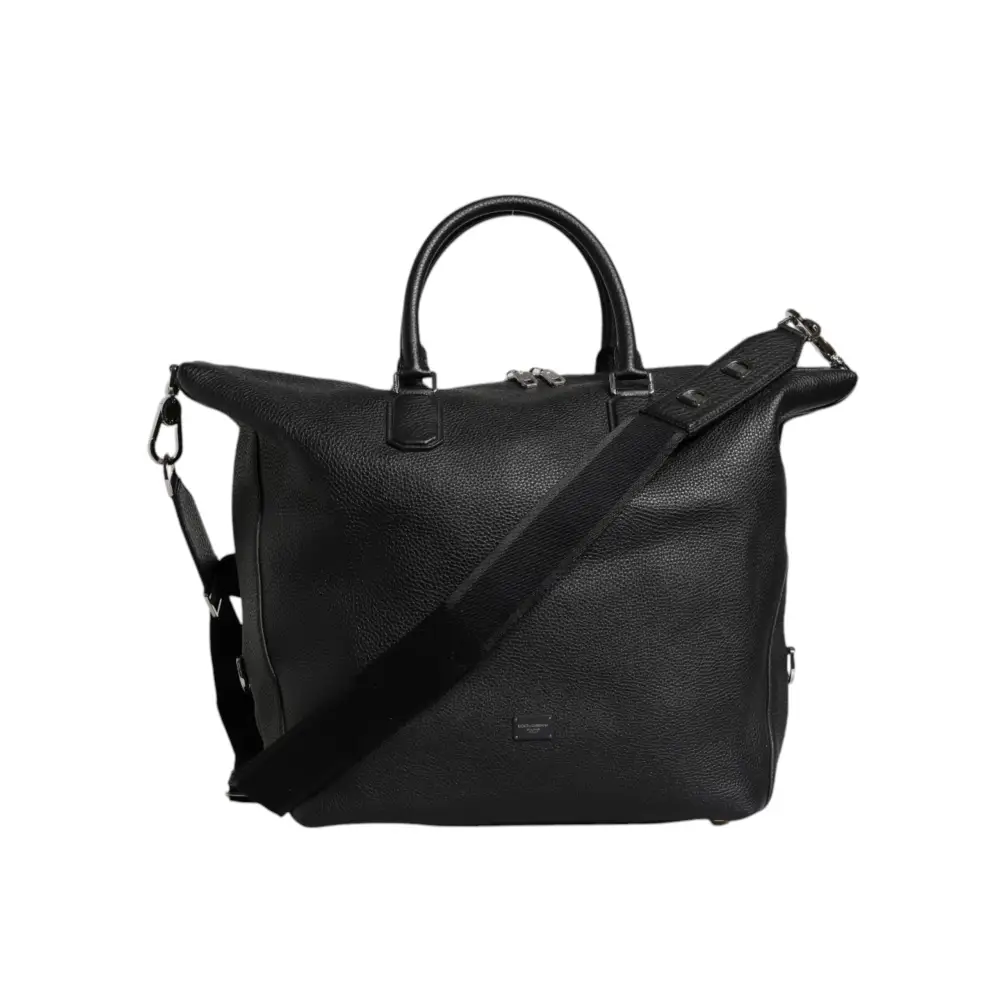 Dolce & Gabbana Schwarze Kalbslederhandtasche Duffle Bag
