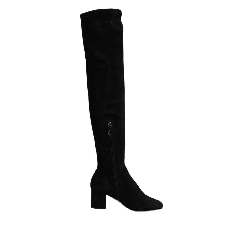 Dolce & Gabbana Schwarze kniehohe Stiefel aus Wildleder Schuhe - EU36/US5.5