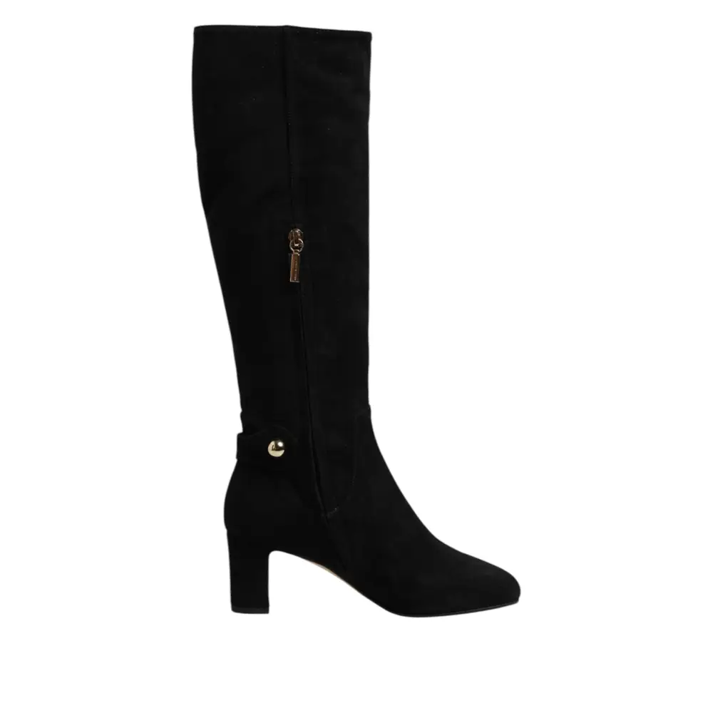 Dolce & Gabbana Schwarze kniehohe Stiefel aus Wildleder Schuhe - EU35.5/US5