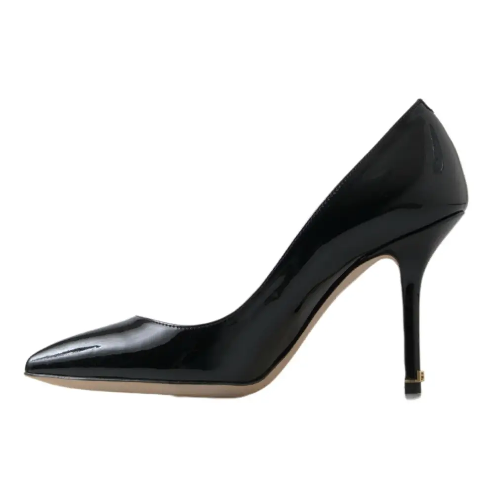 Dolce & Gabbana Schwarze Lackleder High Heels Pumps Schuhe