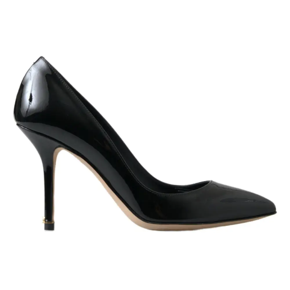 Dolce & Gabbana Schwarze Lackleder High Heels Pumps Schuhe