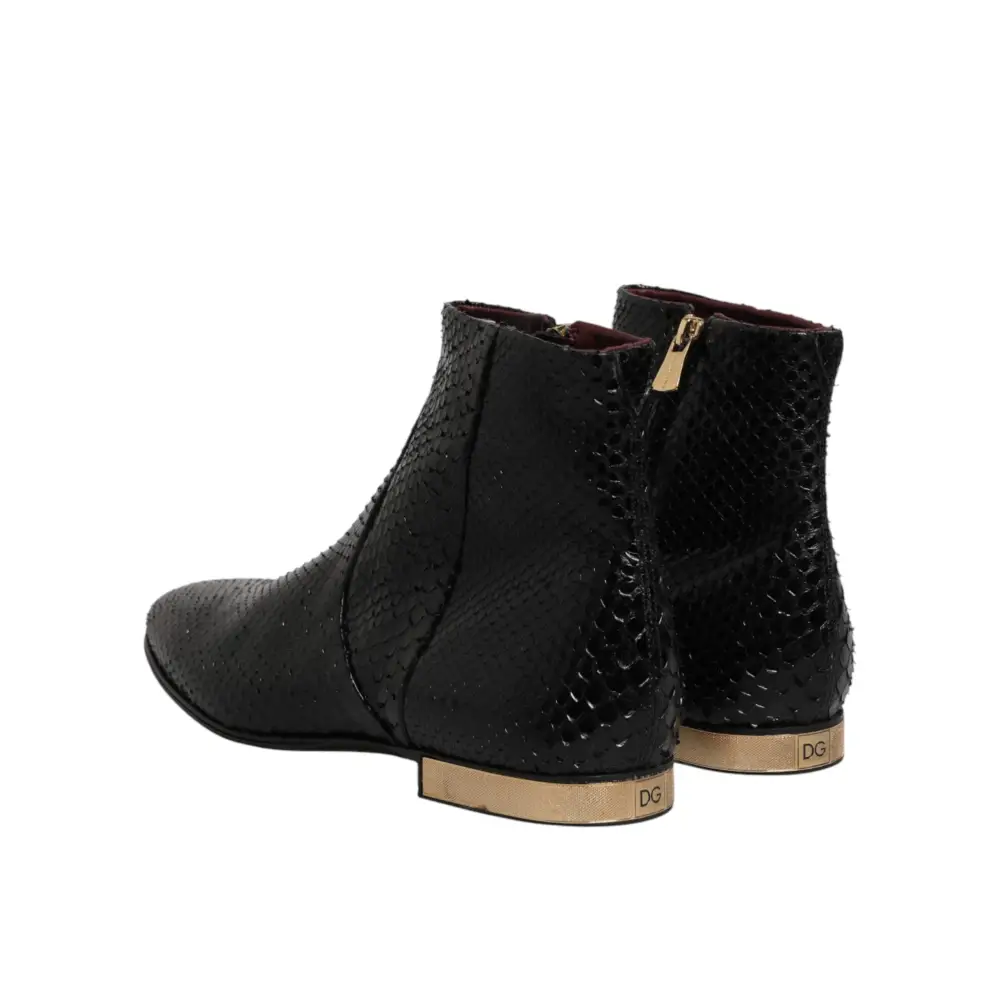 Dolce & Gabbana Schwarze Leder-Chelsea-Stiefeletten - EU44/US11