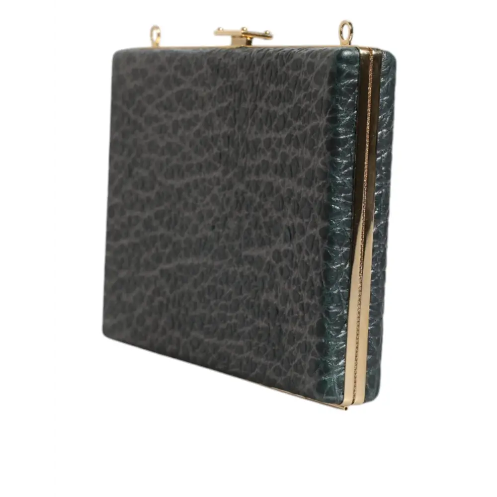 Dolce & Gabbana Schwarze Leder Clutch Abend Crossbody Tasche