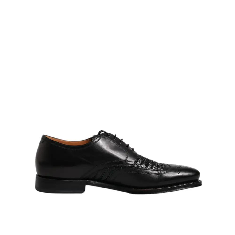 Dolce & Gabbana Schwarze Leder Derby Wingtip Lace Up Formal Dress Schuhe