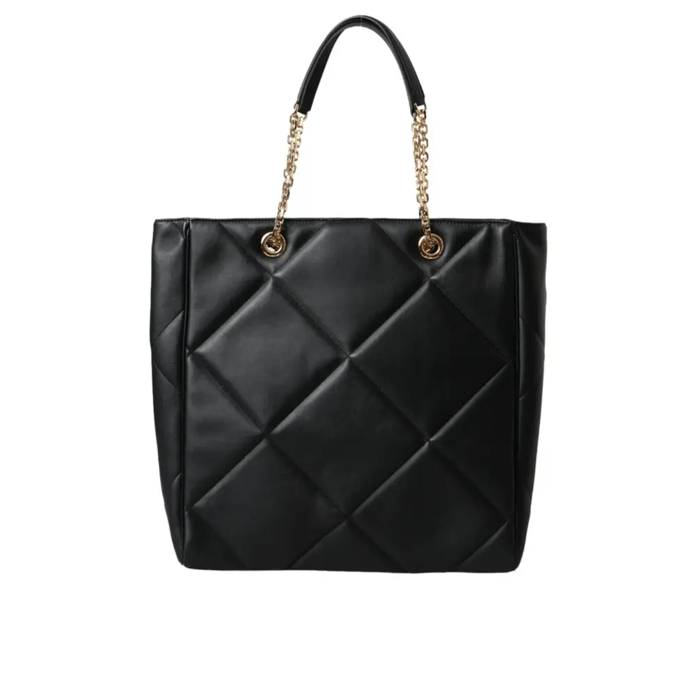 Dolce & Gabbana Schwarze Leder JUNGLE gesteppte Einkaufstasche