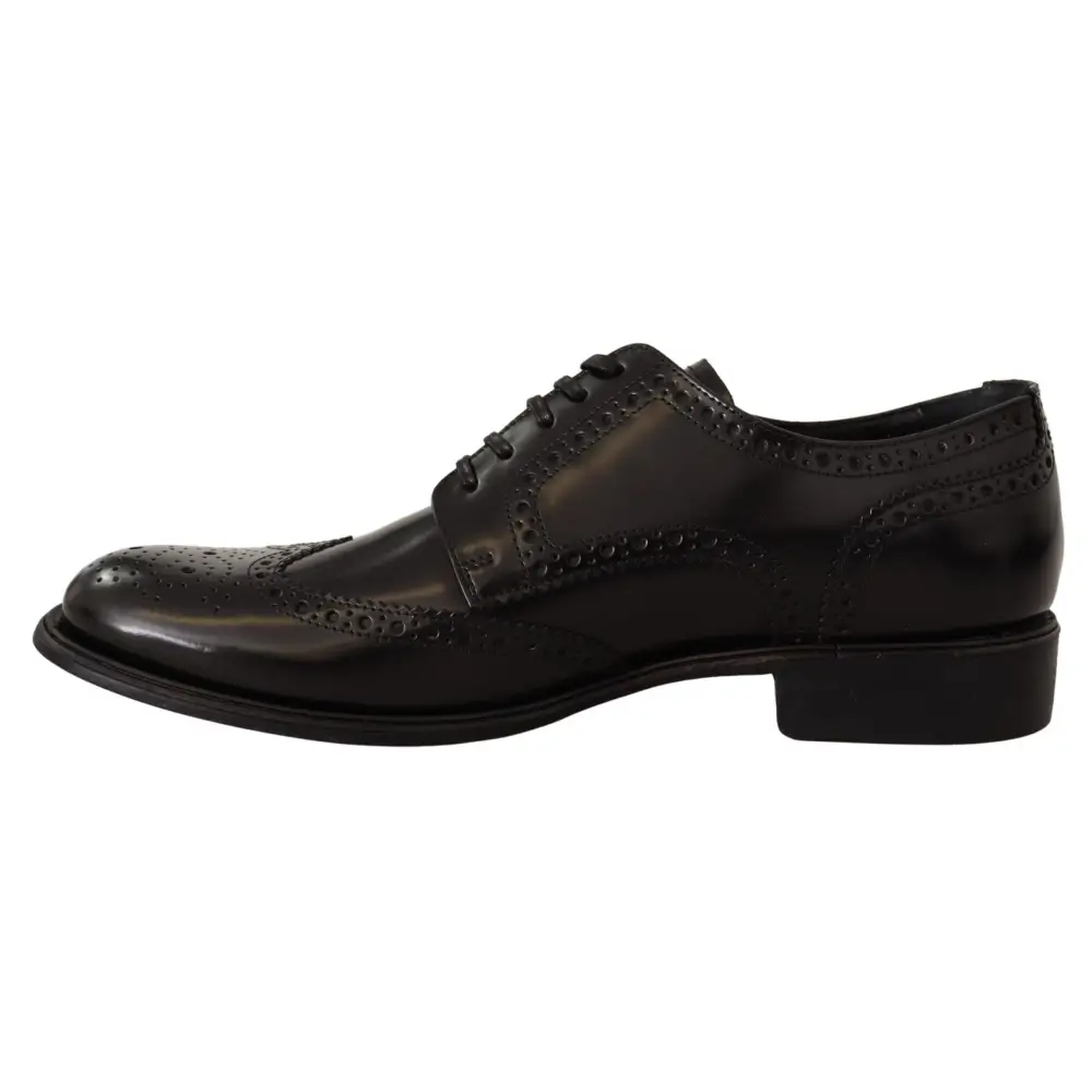Dolce & Gabbana Schwarze Leder Oxford Wingtip Formelle Schuhe - EU39/US6