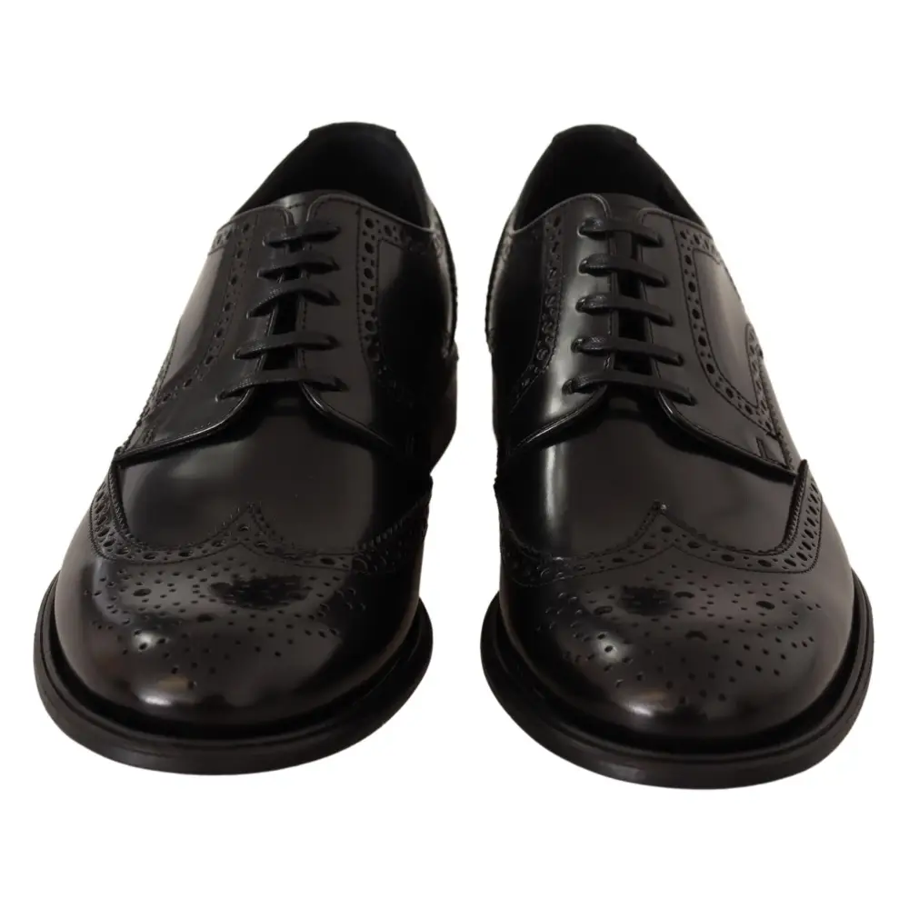 Dolce & Gabbana Schwarze Leder Oxford Wingtip Formelle Schuhe - EU39/US6
