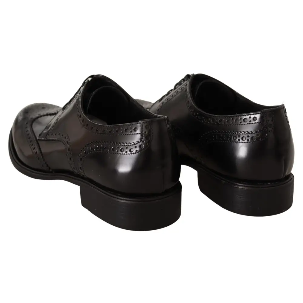 Dolce & Gabbana Schwarze Leder Oxford Wingtip Formelle Schuhe - EU39/US6