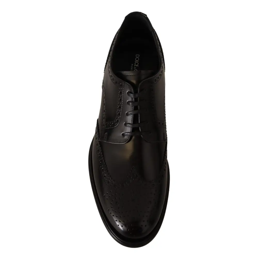 Dolce & Gabbana Schwarze Leder Oxford Wingtip Formelle Schuhe - EU39/US6