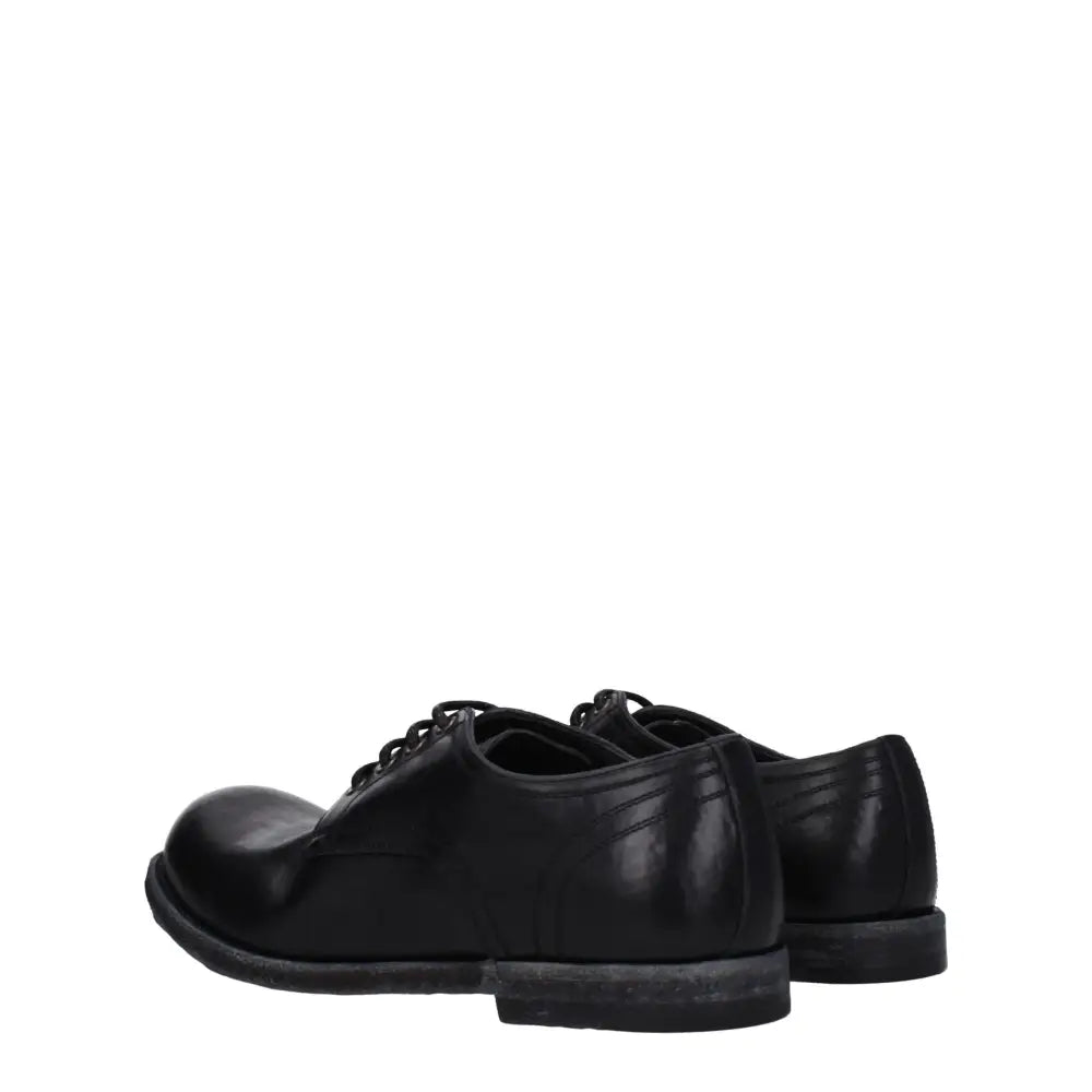 Dolce & Gabbana Schwarze Leder Oxfords und Derbies