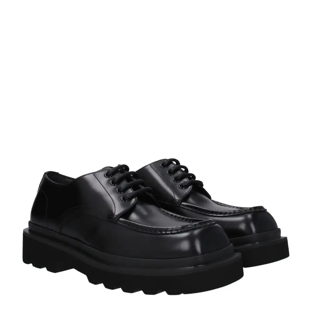 Dolce & Gabbana Schwarze Leder Oxfords und Derbies