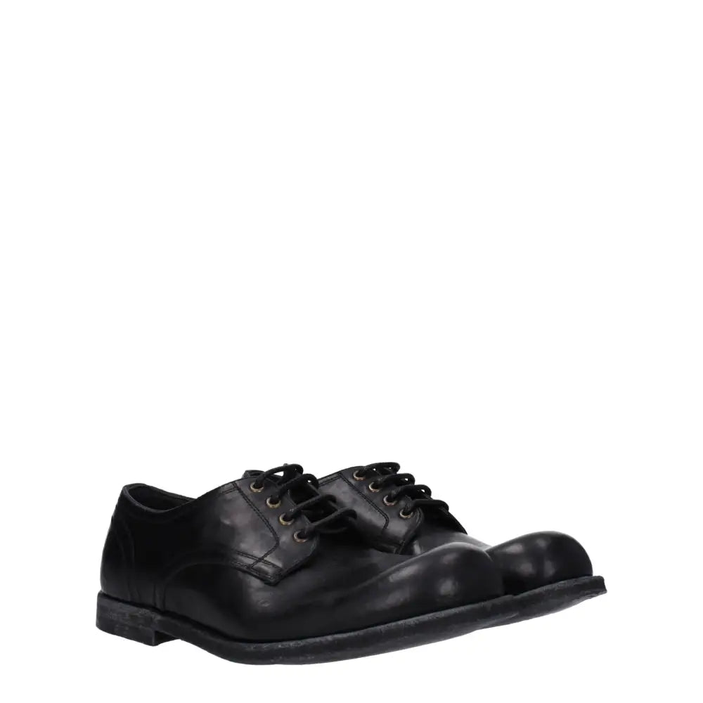 Dolce & Gabbana Schwarze Leder Oxfords und Derbies