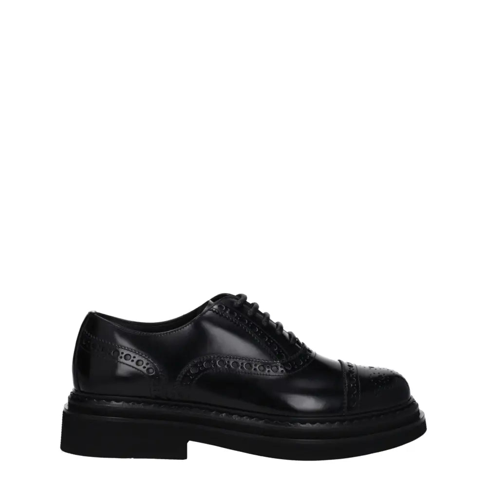 Dolce & Gabbana Schwarze Leder Oxfords und Derbies - EU40/US7