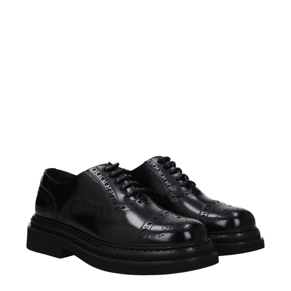 Dolce & Gabbana Schwarze Leder Oxfords und Derbies - EU40/US7