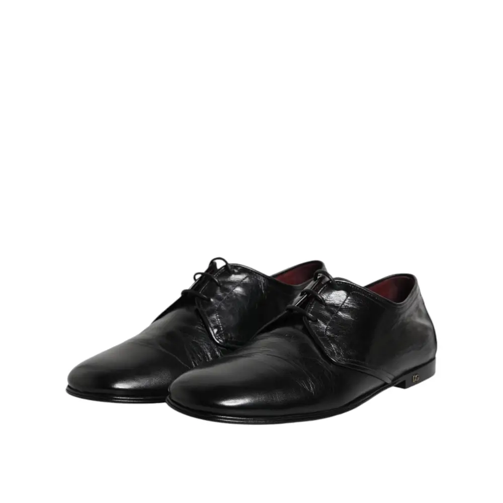 Dolce & Gabbana Schwarze Leder Schnürschuhe Derby Kleid Formelle Schuhe - EU43/US10