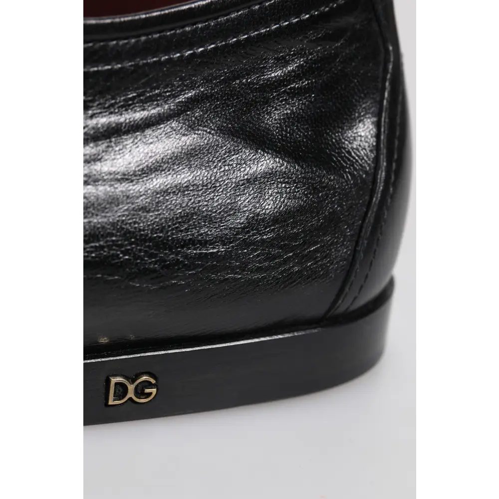 Dolce & Gabbana Schwarze Leder Schnürschuhe Derby Kleid Formelle Schuhe - EU43/US10