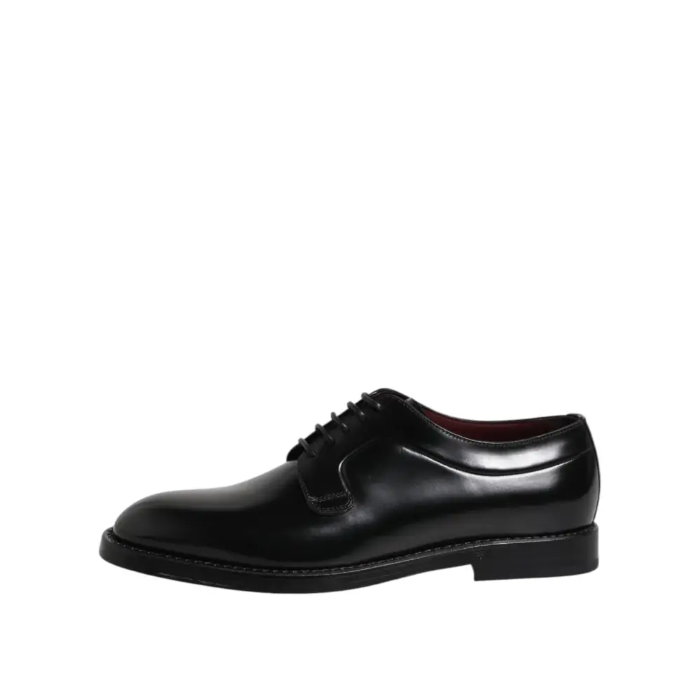Dolce & Gabbana Schwarze Leder Schnürschuhe Derby Kleid Formelle Schuhe