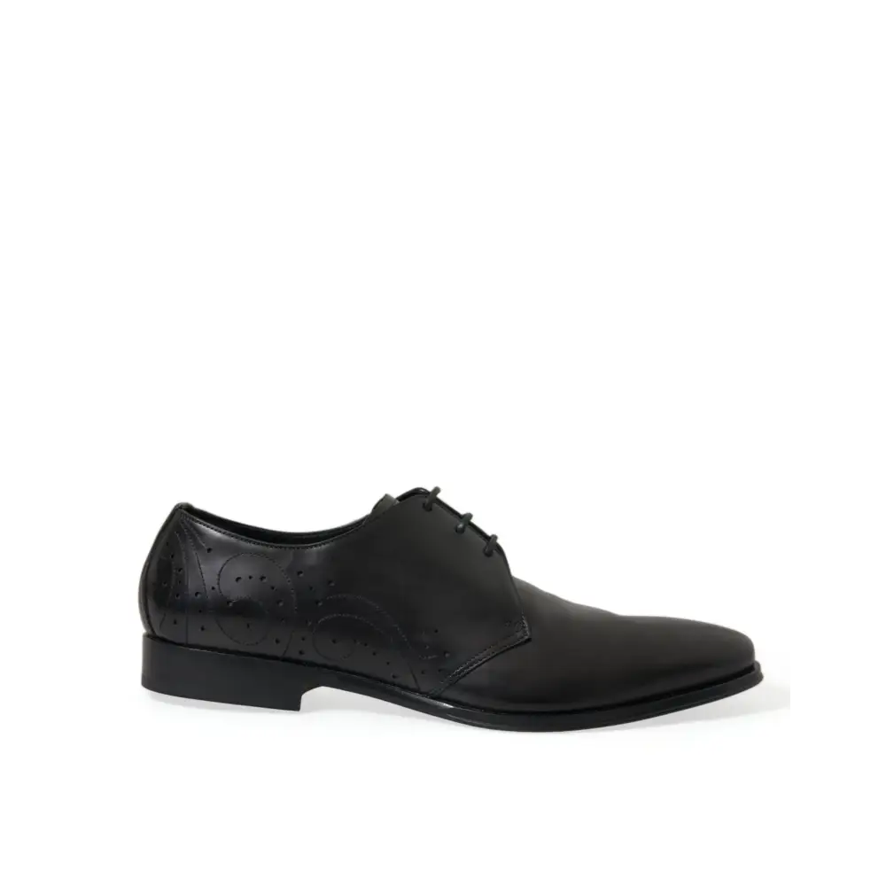Dolce & Gabbana Schwarze Leder Schnürschuhe Formal Derby Dress Schuhe - EU43/US10